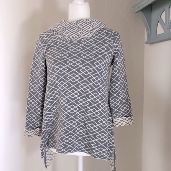 Moth Alpaca Blend Gray Beige Turtleneck Tunic Small - Picture 1 of 10